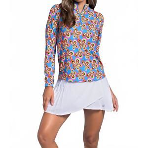 NEW IBKUL arya 1/4 zip top in turquoise multi